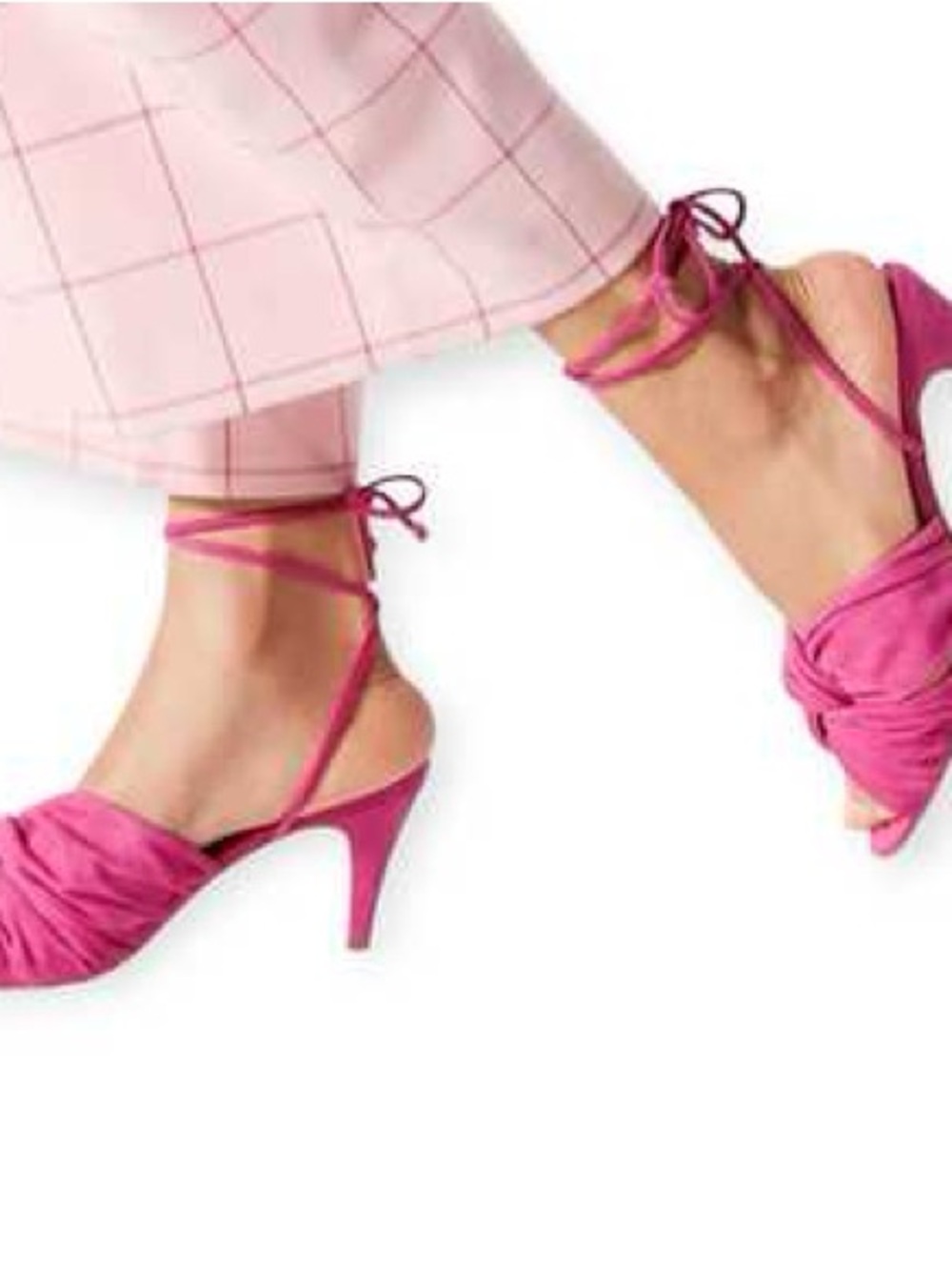 Charlotte Stone Knot-Front Fuchsia Suede Heels